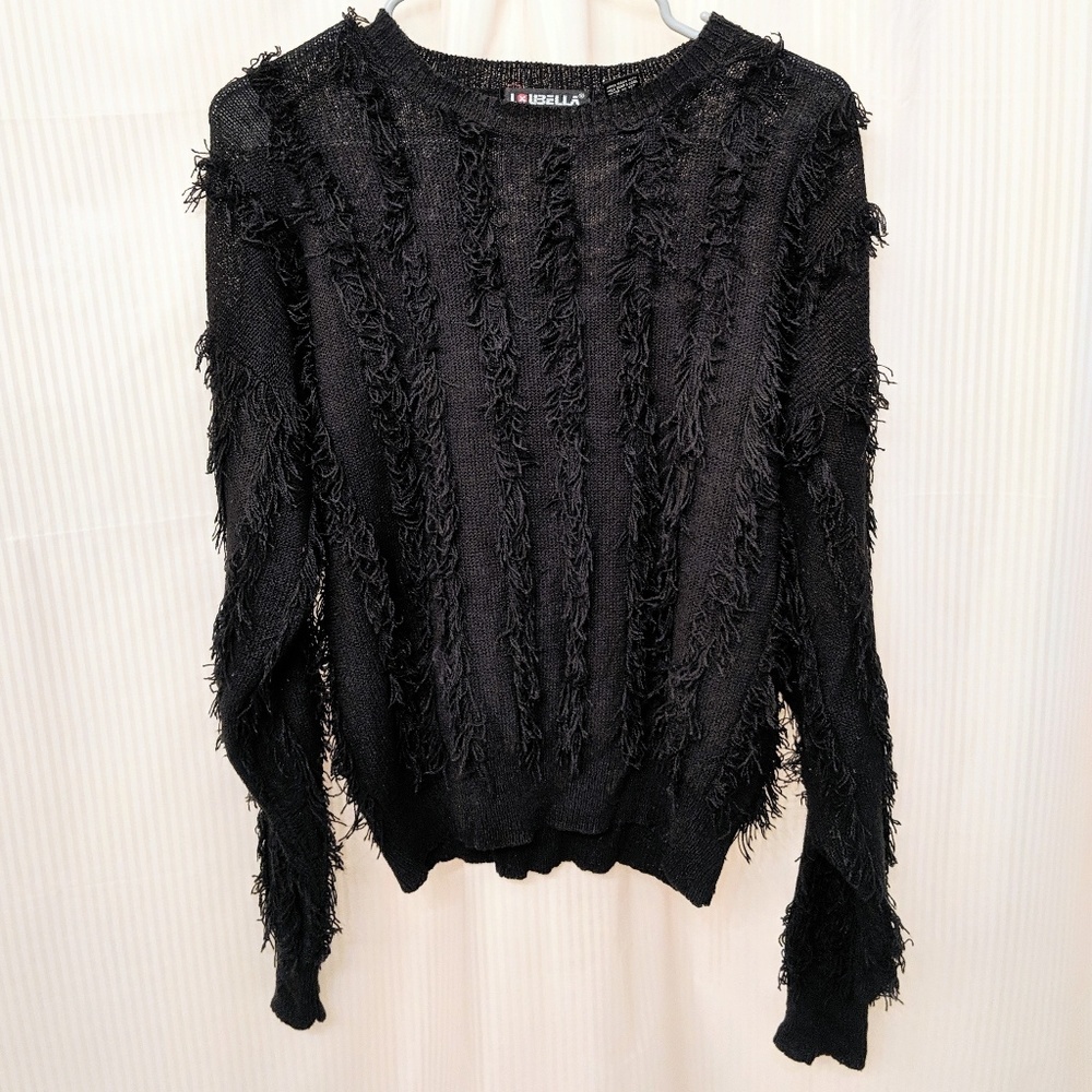 Vintage Fringe Fuzzy Sweater